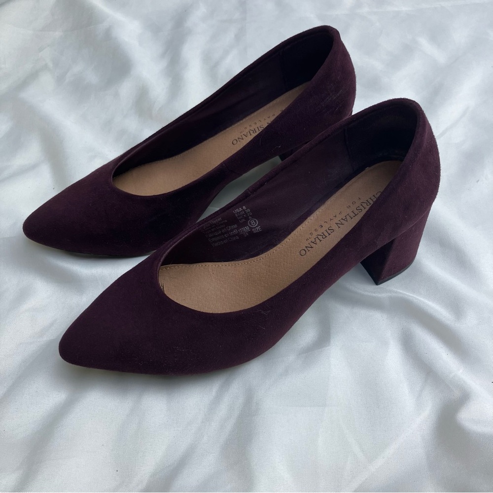 Christian Siriano Burgundy Pointy Pump Heels Size 8